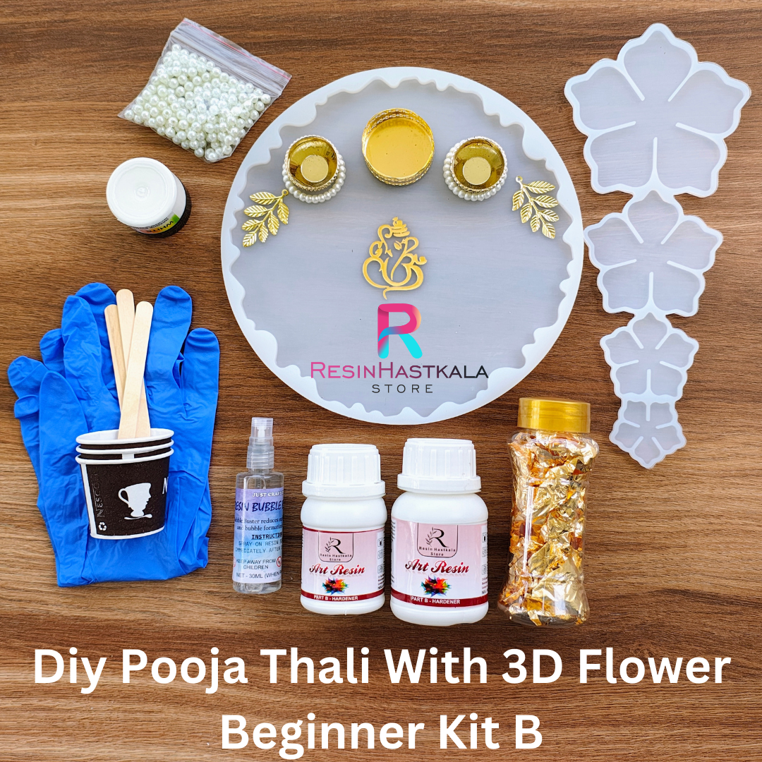 Diy Pooja Thali With 3D Flower Beginner Kit B