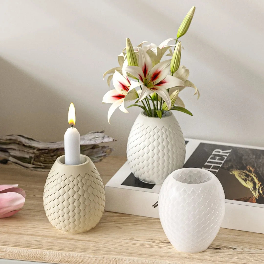 Dragon Skin Vase Mould for Flower Pot, Small Pen Stand, Resin & Concrete Art