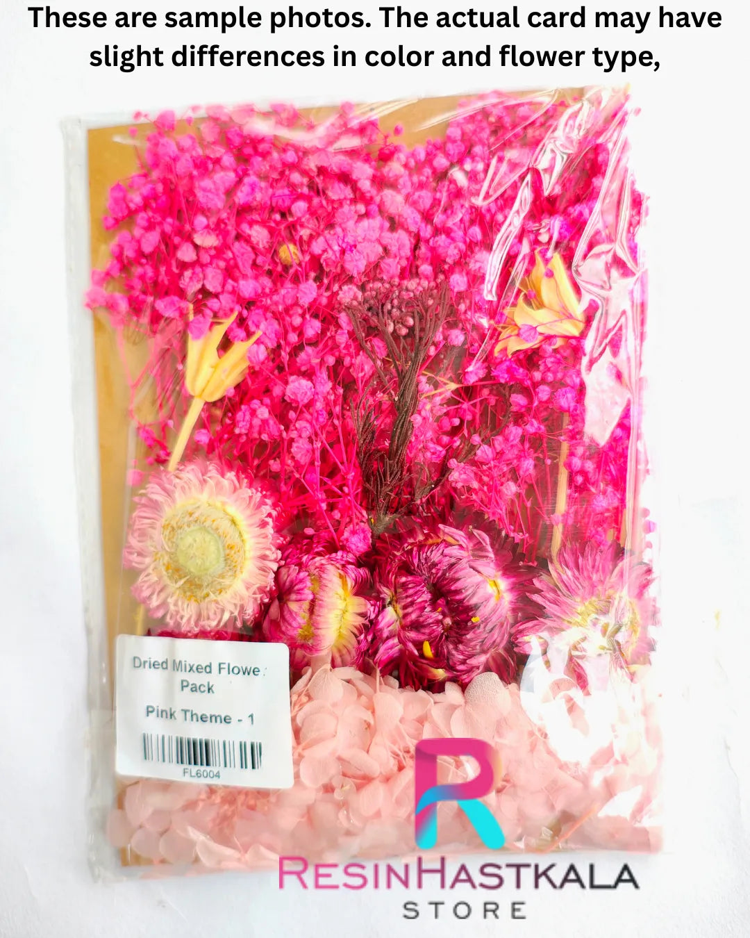 Dry Flower Sheet Card Packing Pink Theme - 1