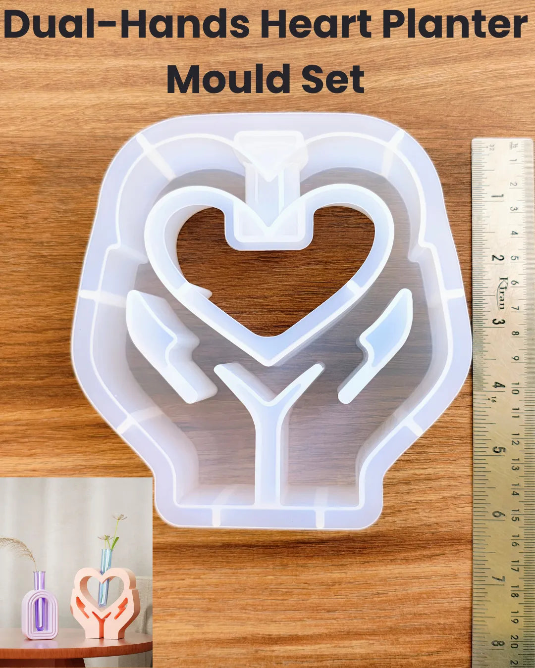 Dual-Hands Heart Planter Mould Set