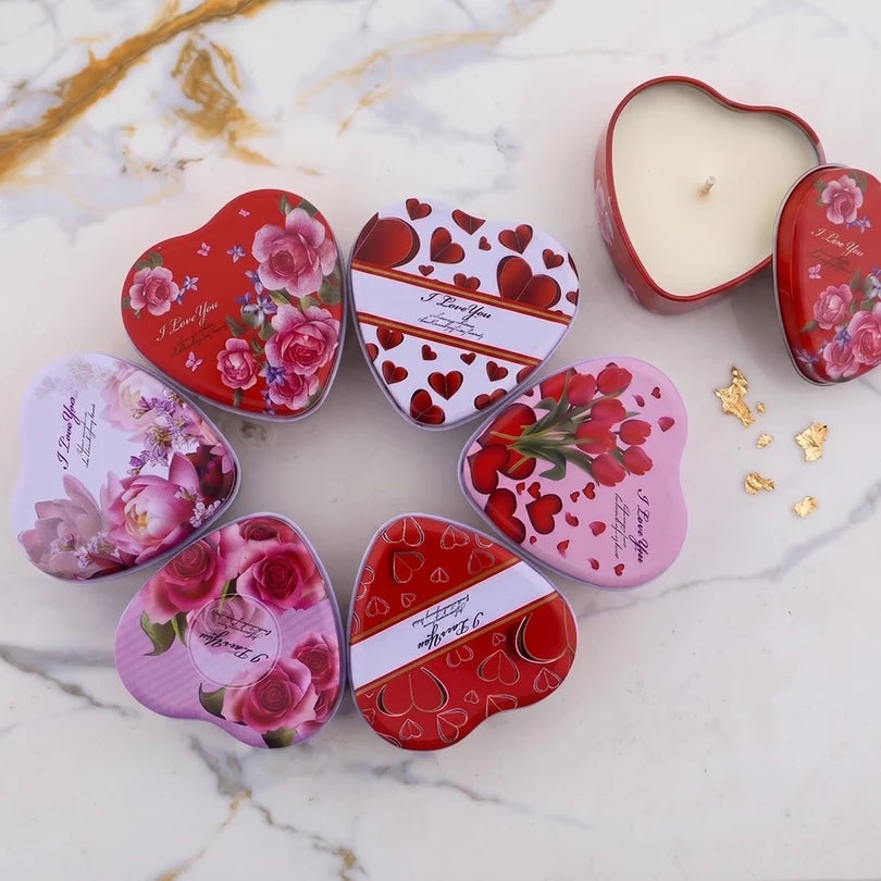 Heart Shape Love Message Empty Tin Jar – 1 Piece (Random Colour Only) Size - 7*7*3.5 Cm