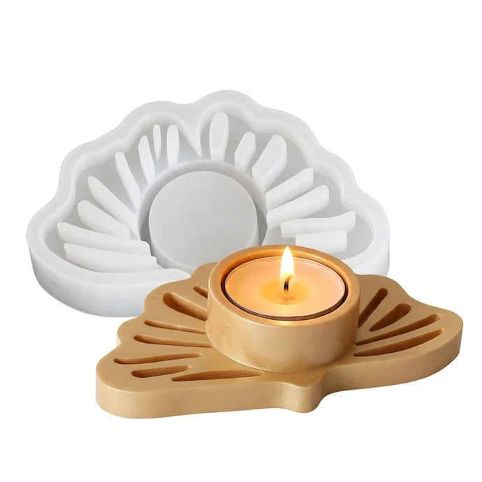 Fan-Shaped Tealight Candle Holder Mould for Resin & Concrete Art