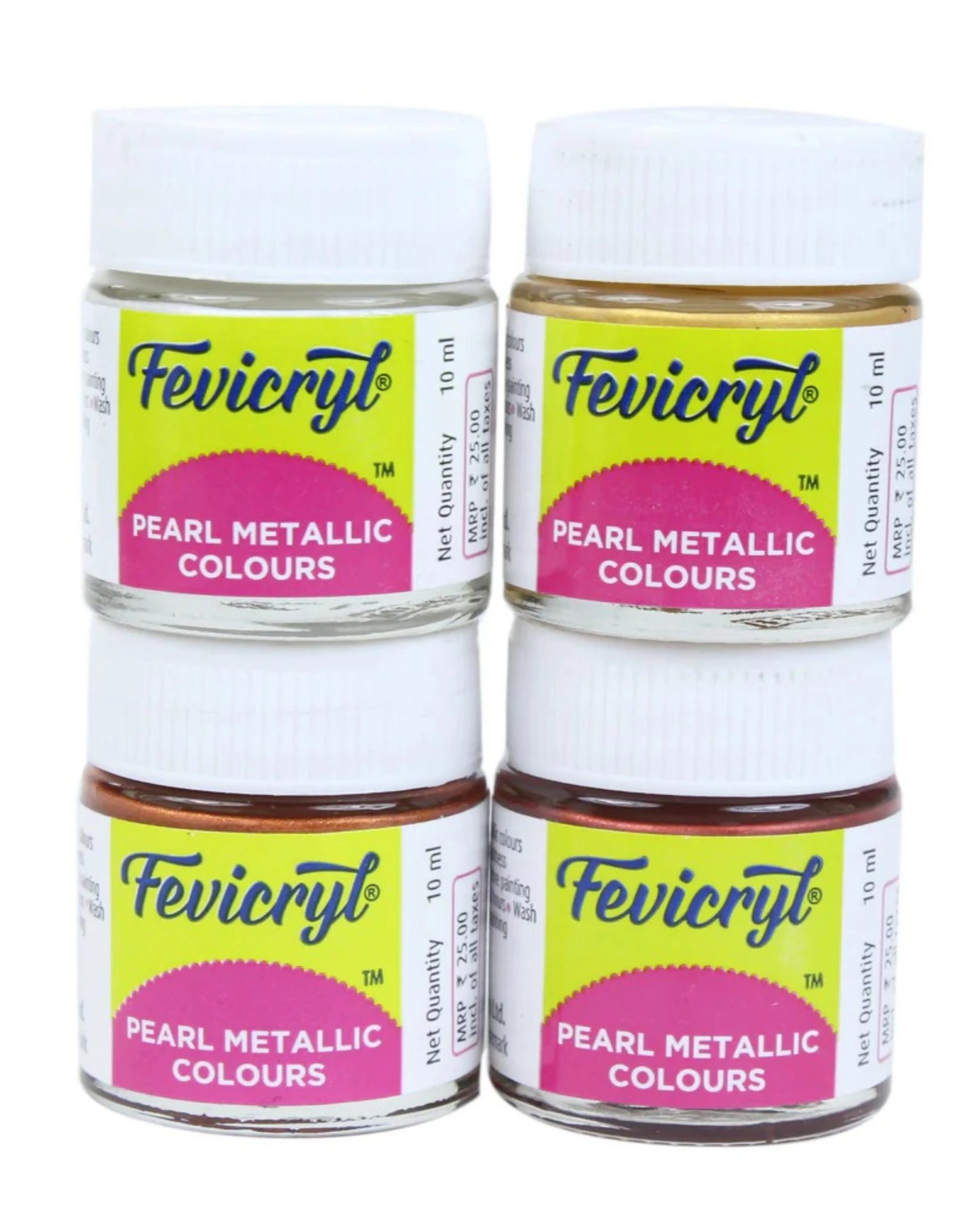 Fevicryl Colour Pearl Metallic Kit | 4 Colours X 10ml