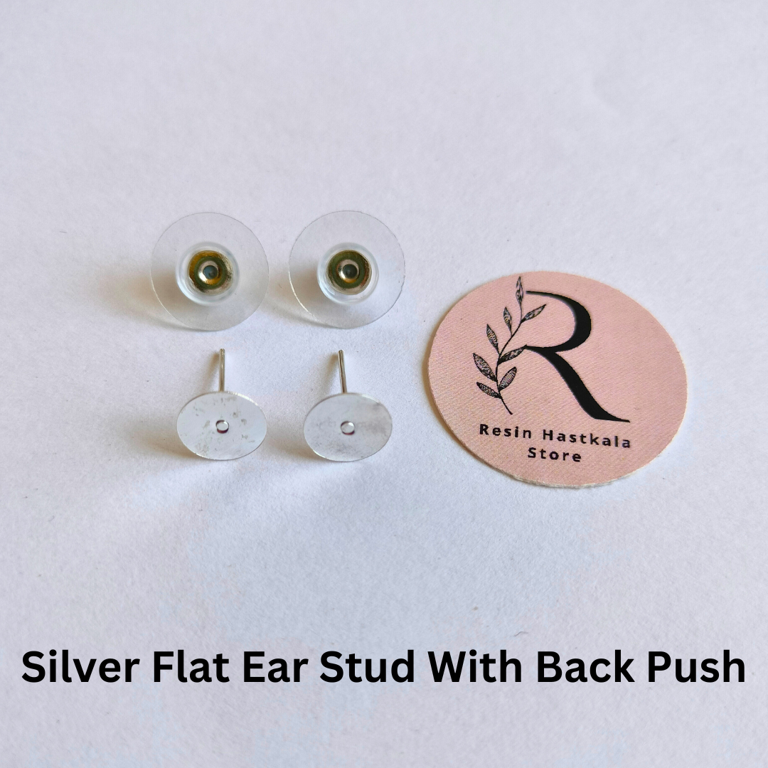 Flat Ear Stud With Back Push (24 Pair)