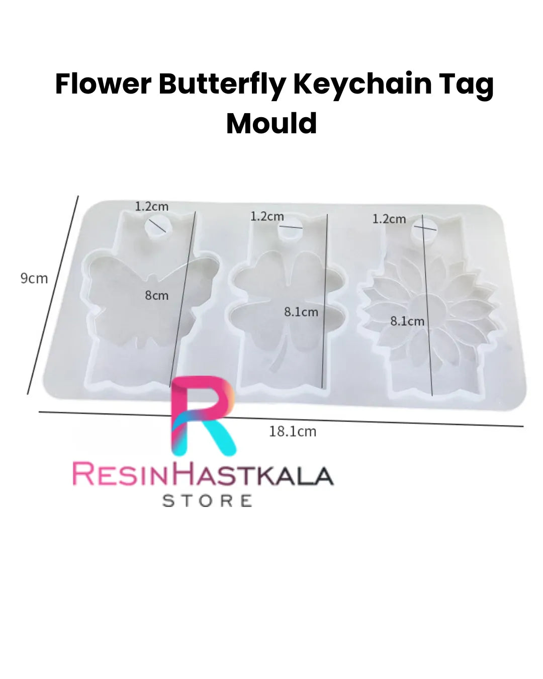 Flower Butterfly Keychain Tag Mould