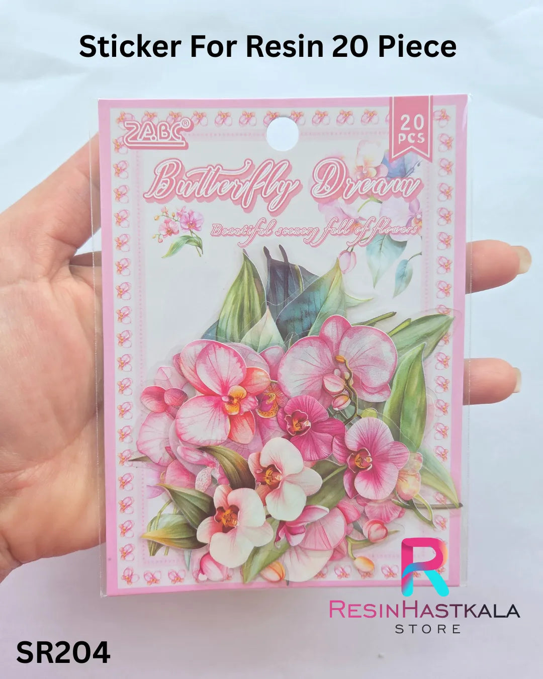 Flower Design Stickers for Resin – 20 Piece Set (SR204)