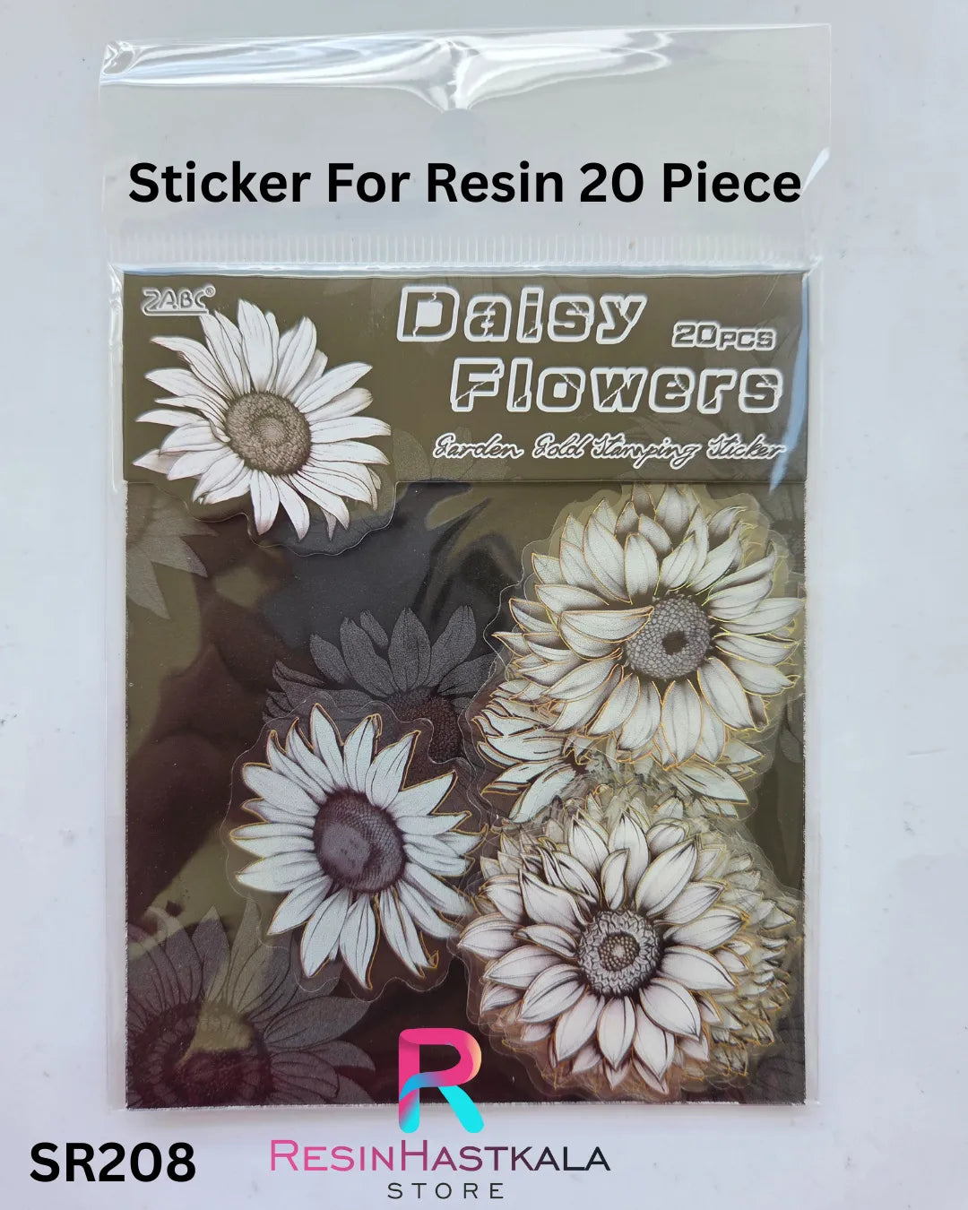 Flower Design Stickers for Resin – 20 Piece Set (SR208)
