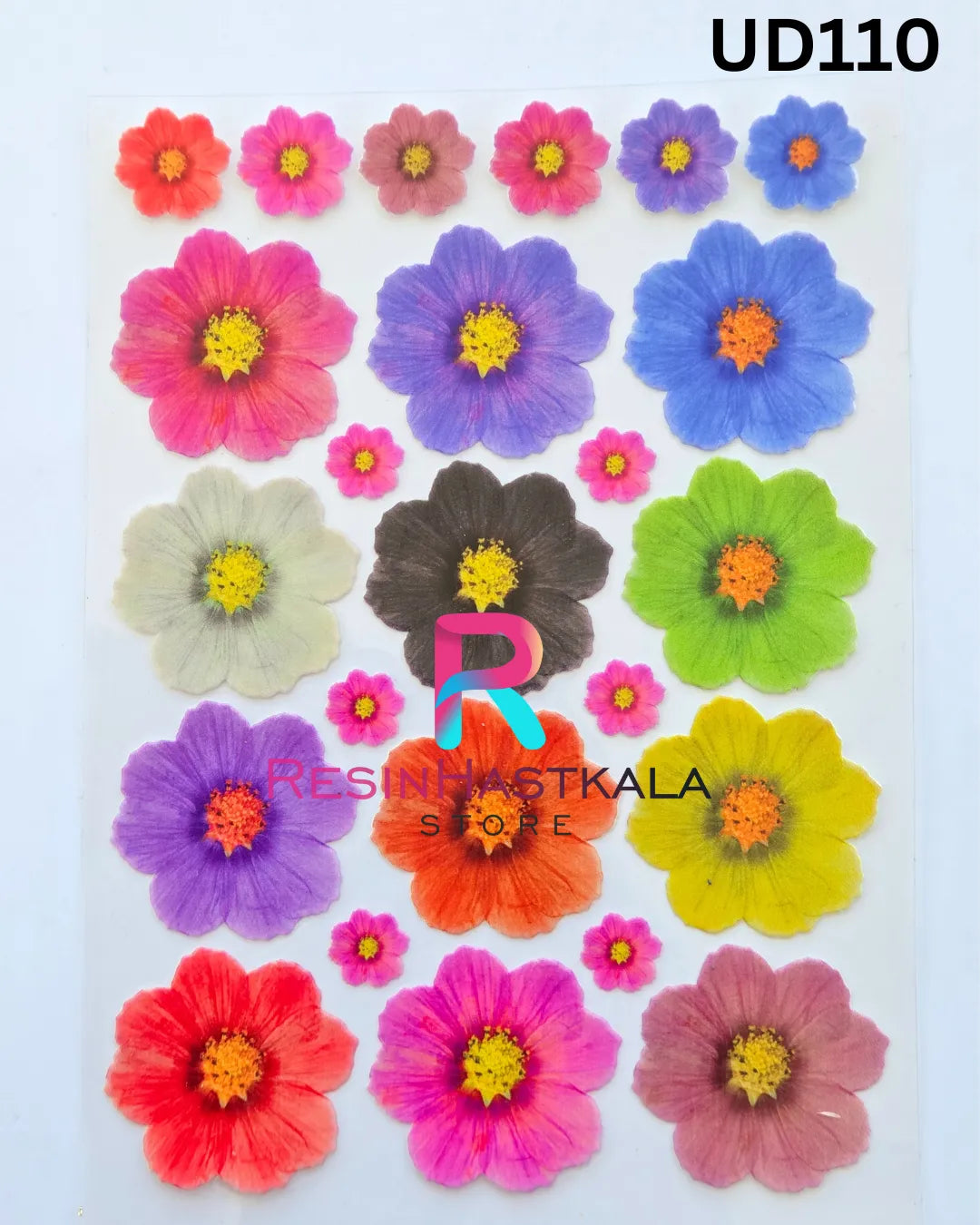 Flower UV DTF Sticker for Resin Art โ A6 Size (UD110)