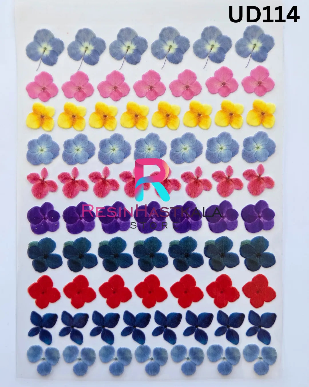 Flower UV DTF Sticker for Resin Art – A6 Size (UD114)