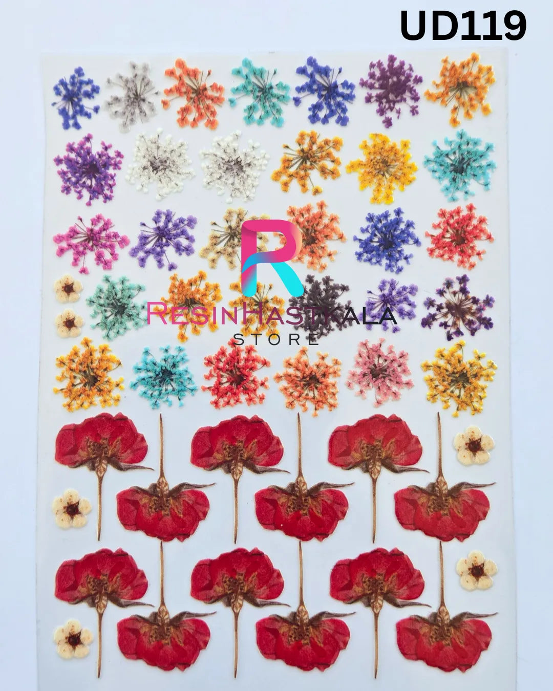Flower UV DTF Sticker for Resin Art – A6 Size (UD119)
