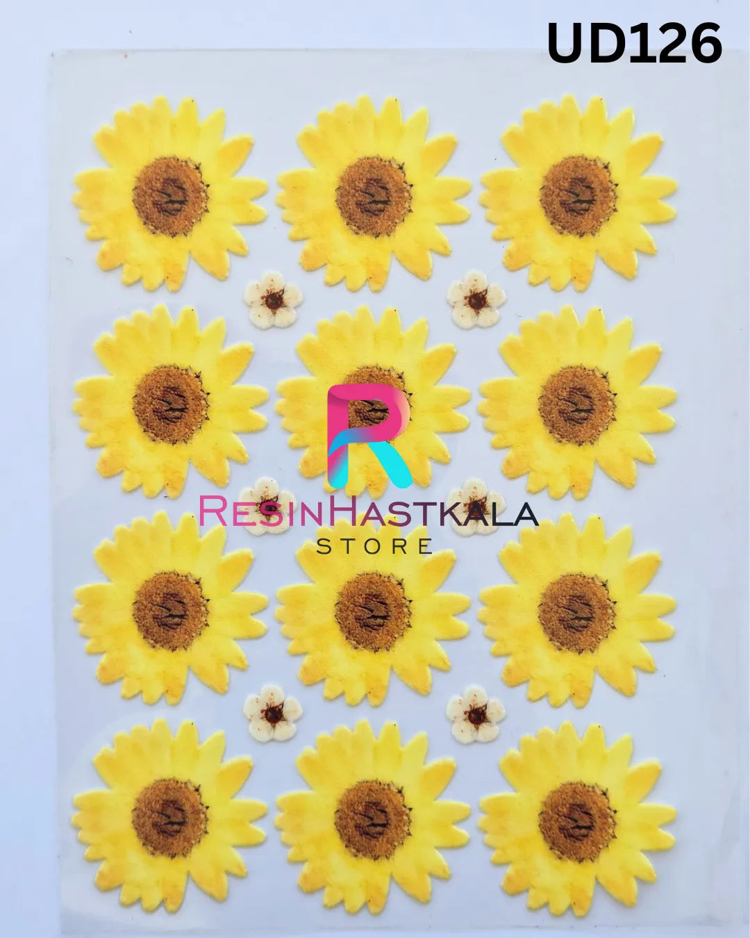 Flower UV DTF Sticker for Resin Art – A6 Size (UD126)