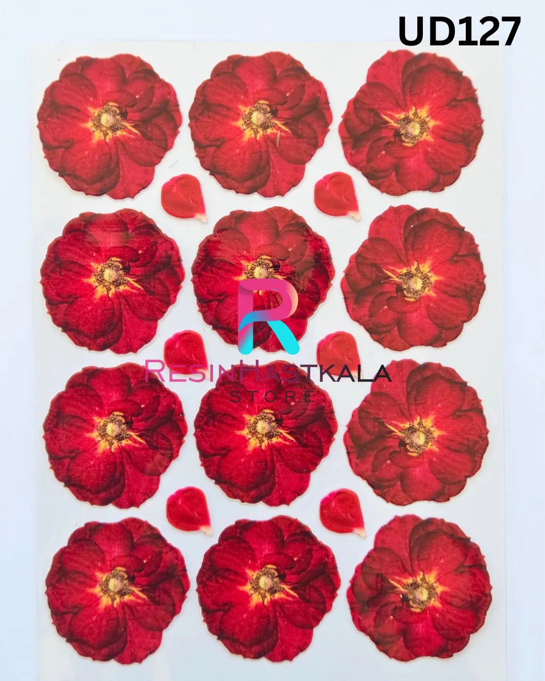 Flower UV DTF Sticker for Resin Art – A6 Size (UD127)