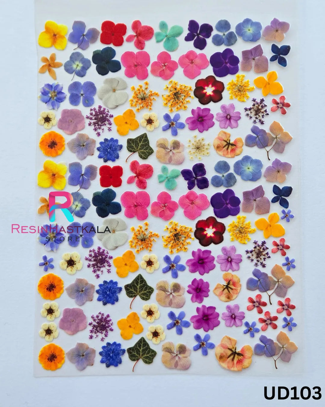 Flower UV DTF Sticker for Resin Art – A6 Size (UD103)