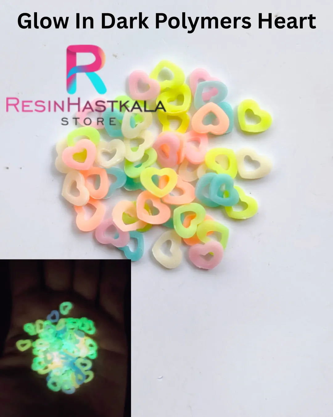 Glow In Dark Polymers Heart (10 Gram)