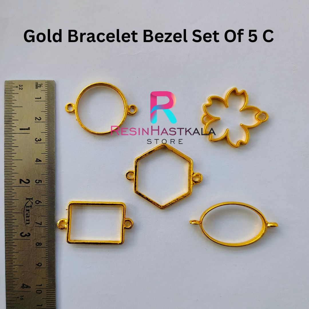Gold Bracelet Bezel Set Of 5 C