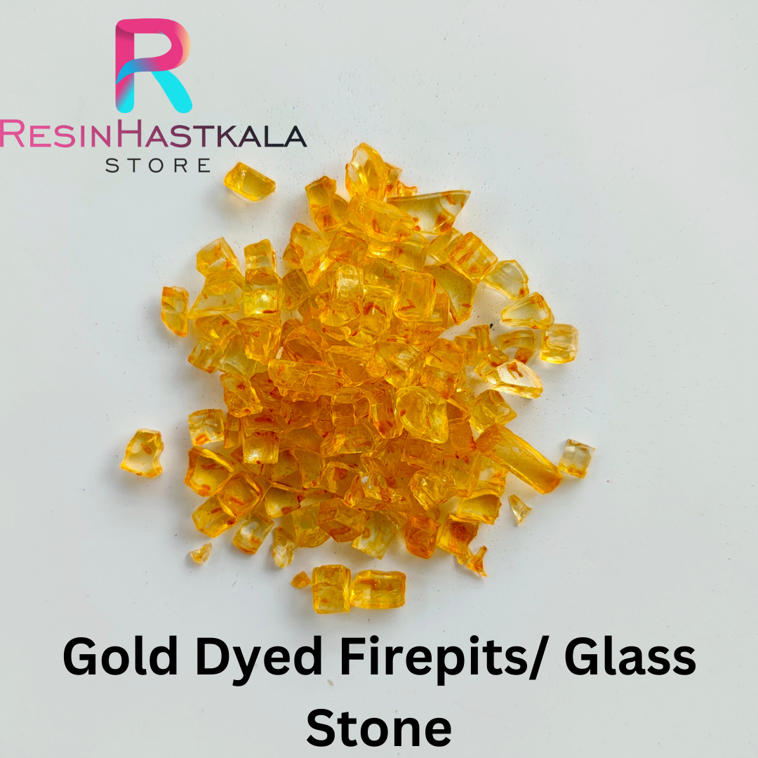 Gold Dyed Firepits / Glass Stone (100 Gram)