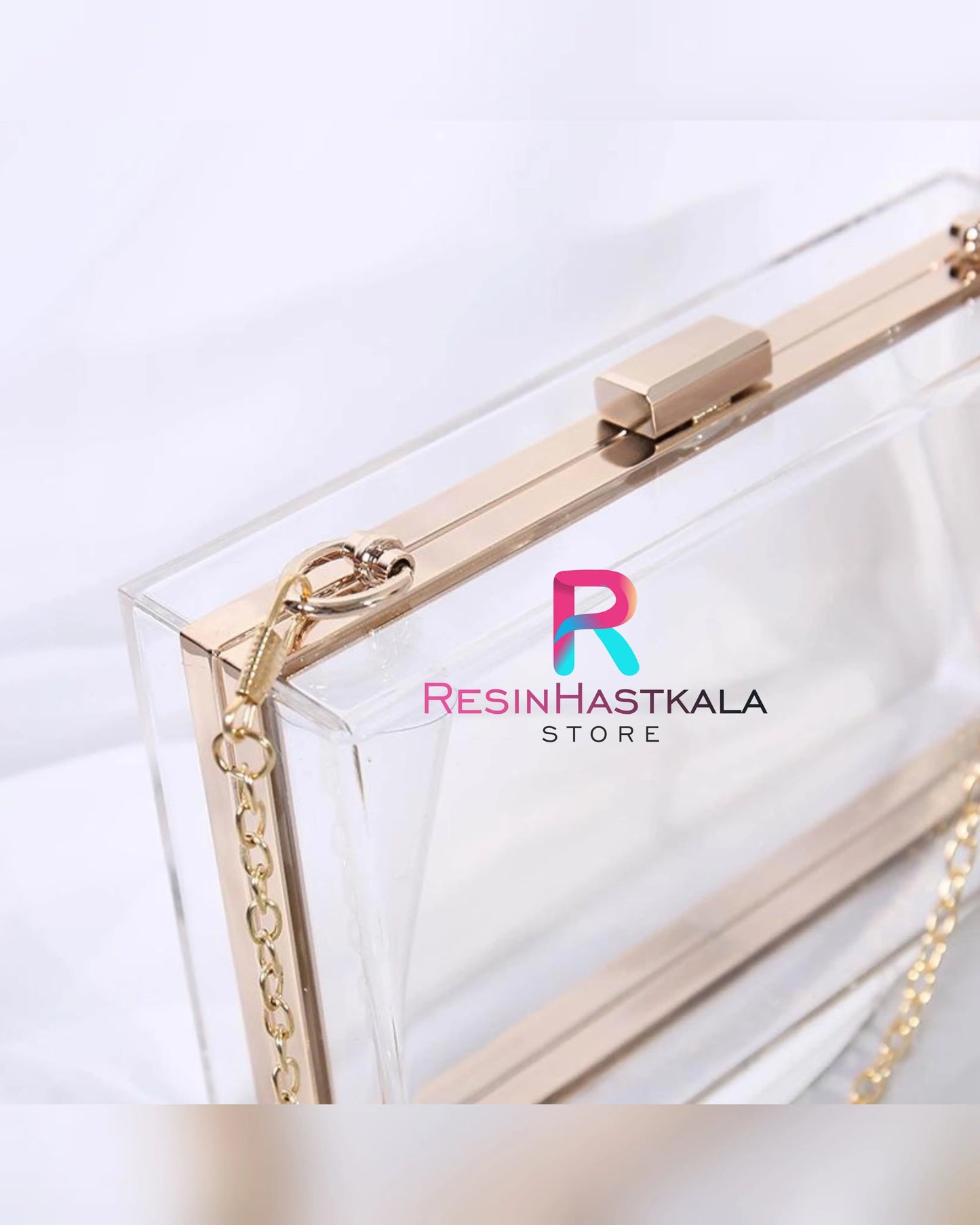 Rose Gold Acrylic Clutch Bag For Resin (Imported Quality)