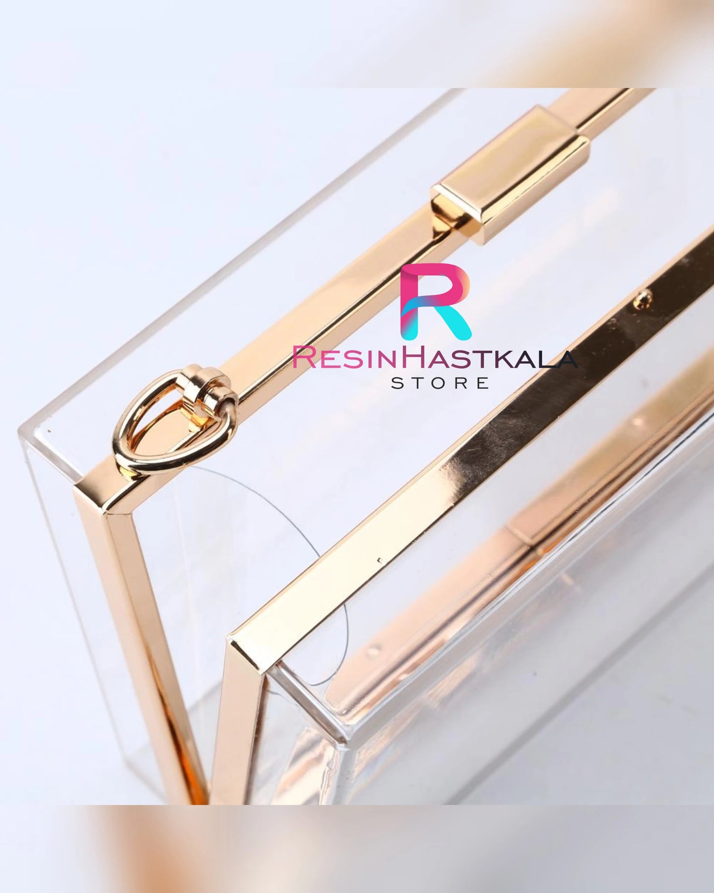 Golden Acrylic Clutch Bag For Resin (Imported Quality)