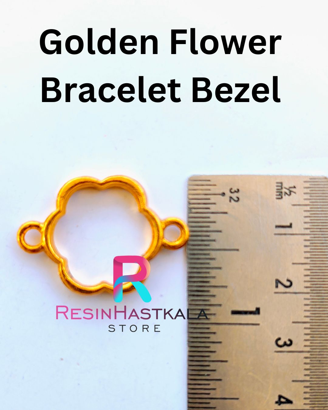 Golden Flower Bracelet Bezel (5 Piece)