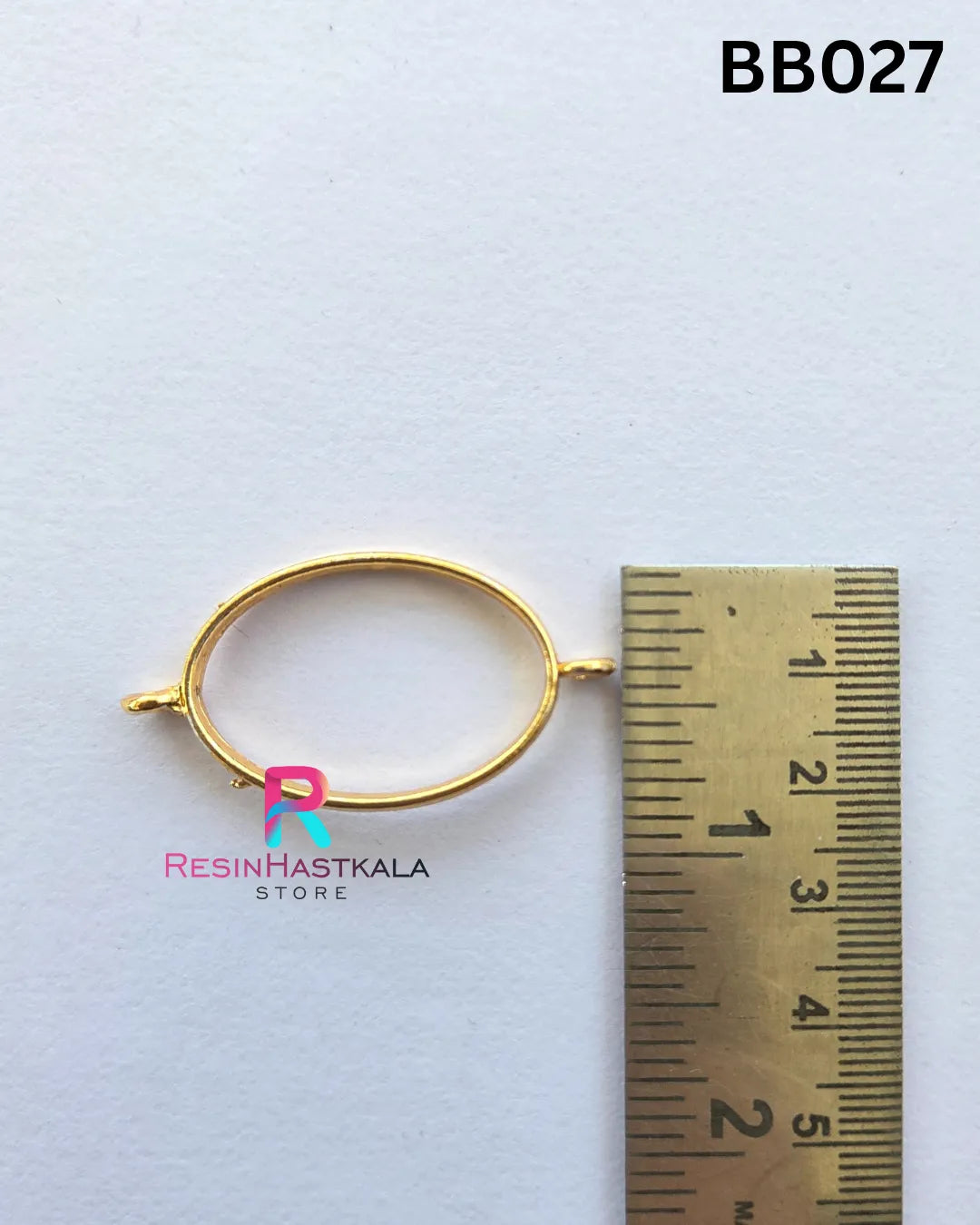 Golden Pendant Bezel (BB027) – 5 Pieces