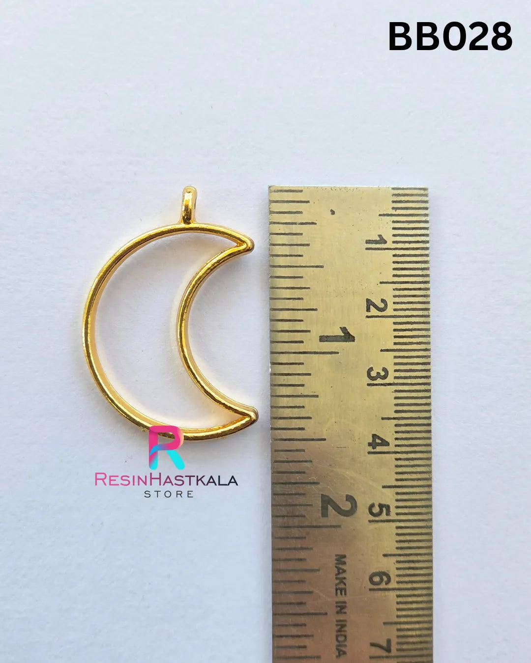 Golden Pendant Bezel (BB028) – 5 Pieces