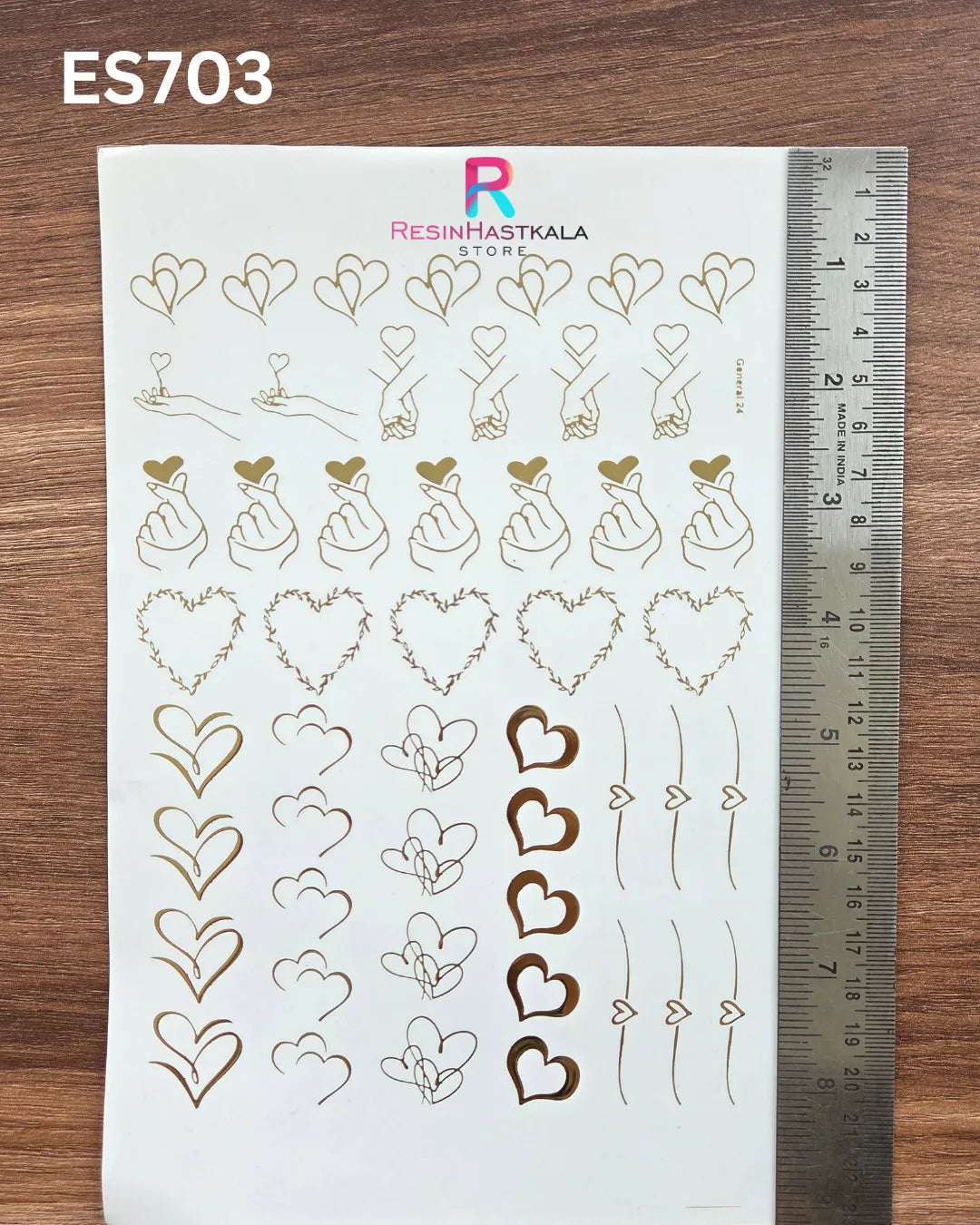 Golden Quotes & Mix Design Embossed Sticker - A5 SIZE (ES703)