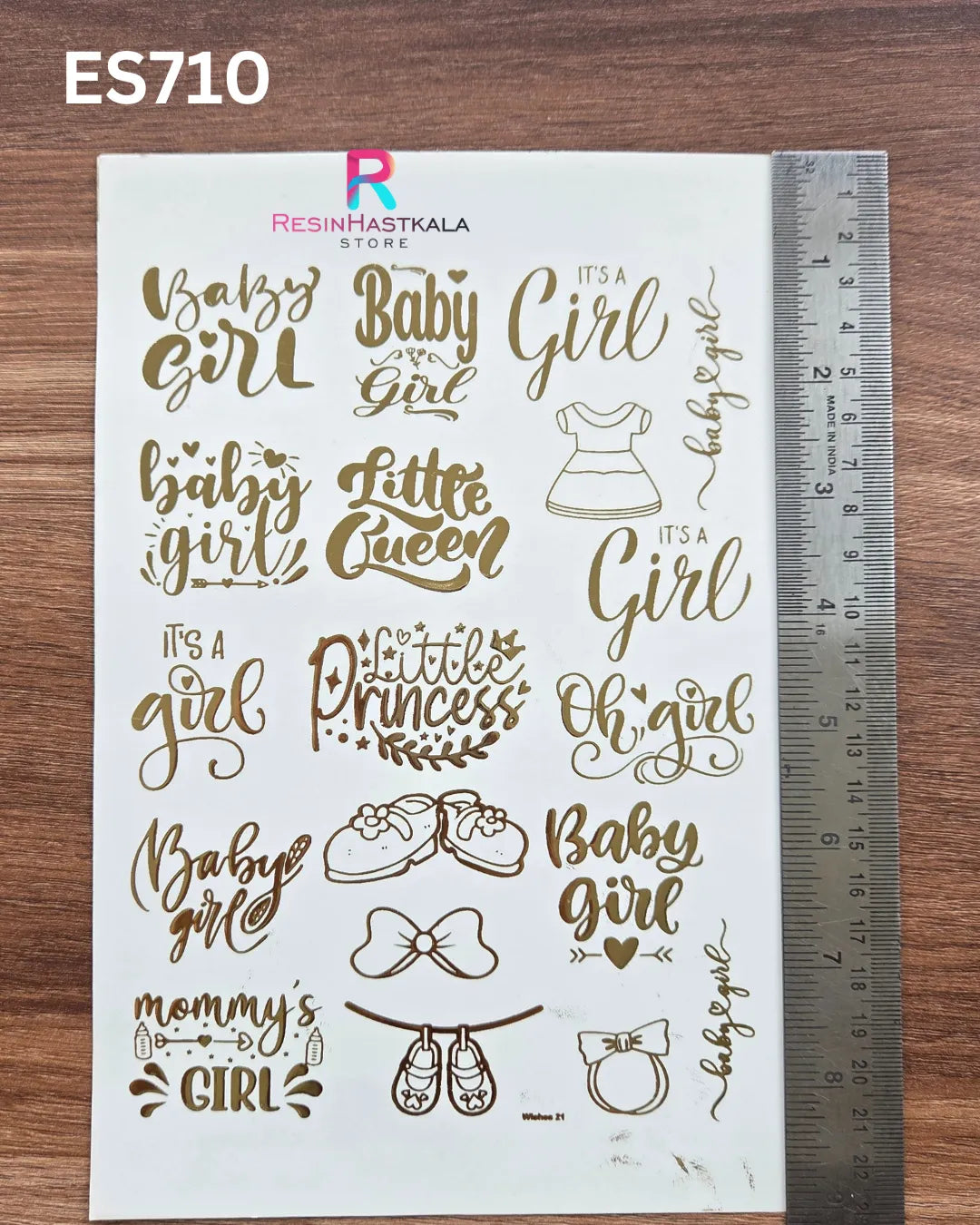 Golden Quotes & Mix Design Embossed Sticker - A5 SIZE (ES710)