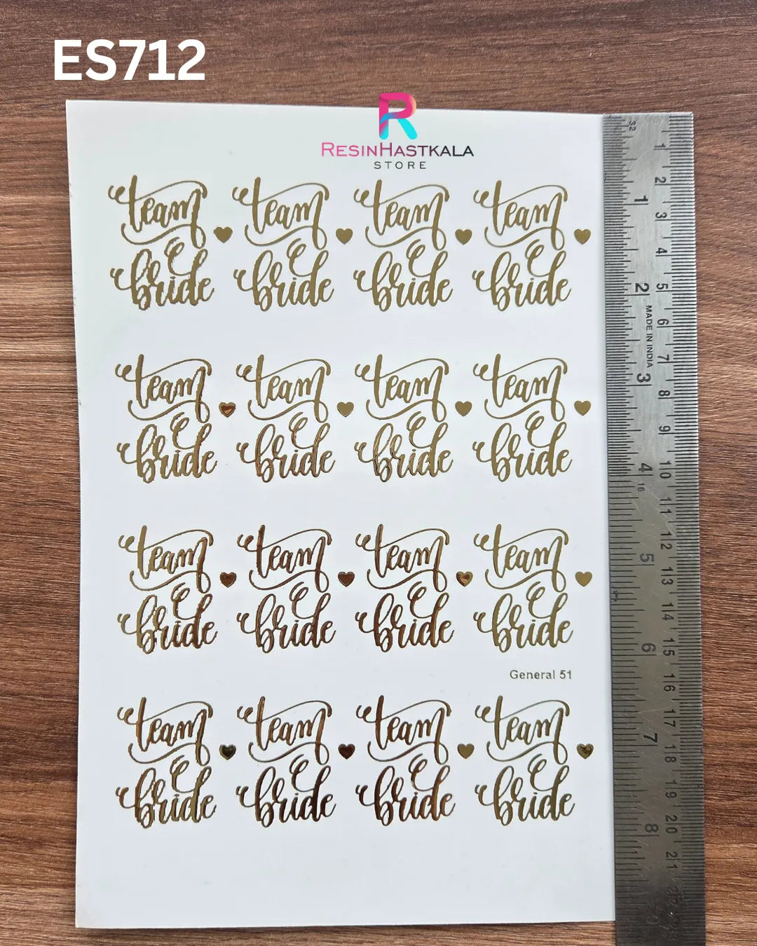 Golden Quotes & Mix Design Embossed Sticker - A5 SIZE (ES712)