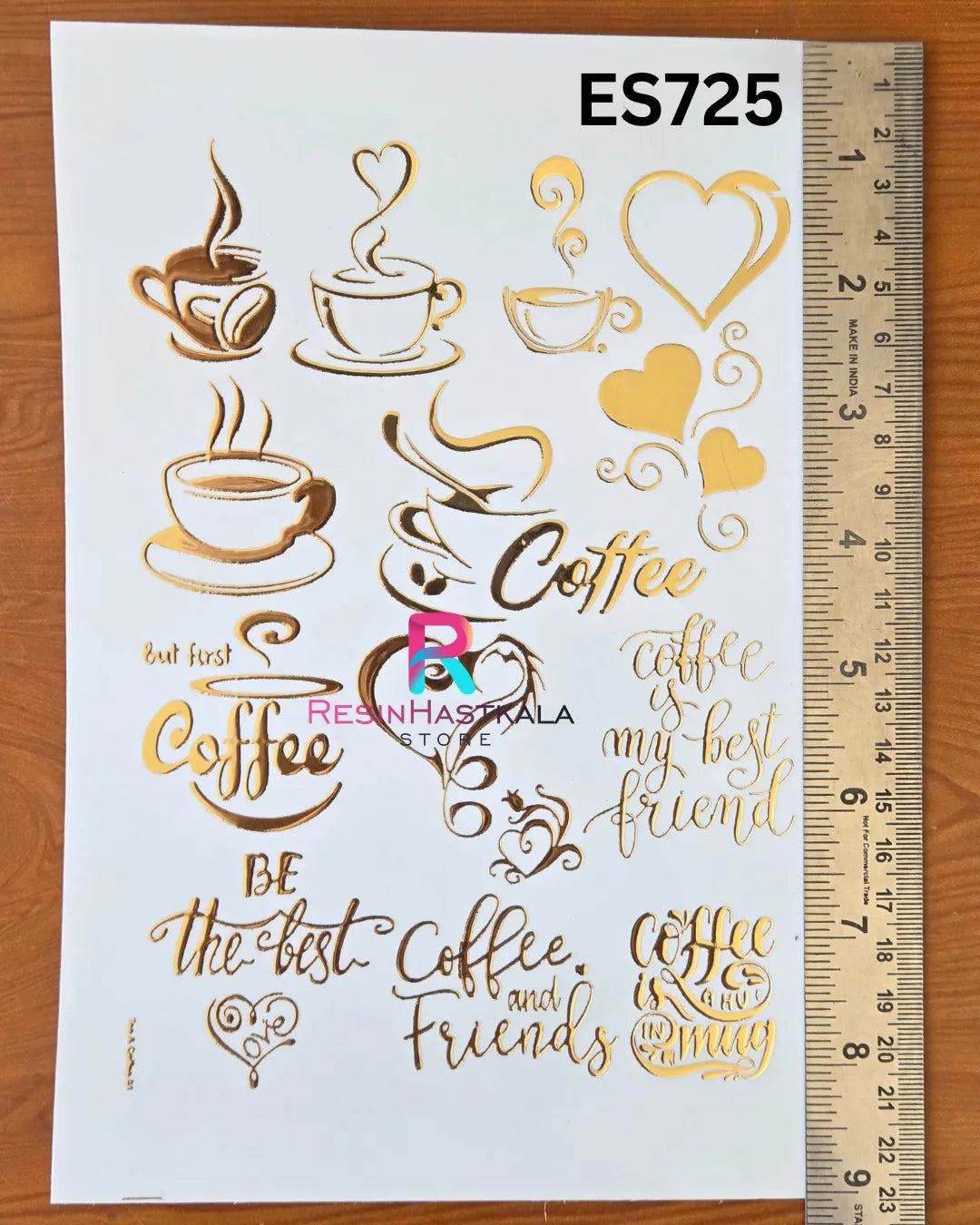 Golden Quotes & Mix Design Embossed Sticker - A5 SIZE (ES725)