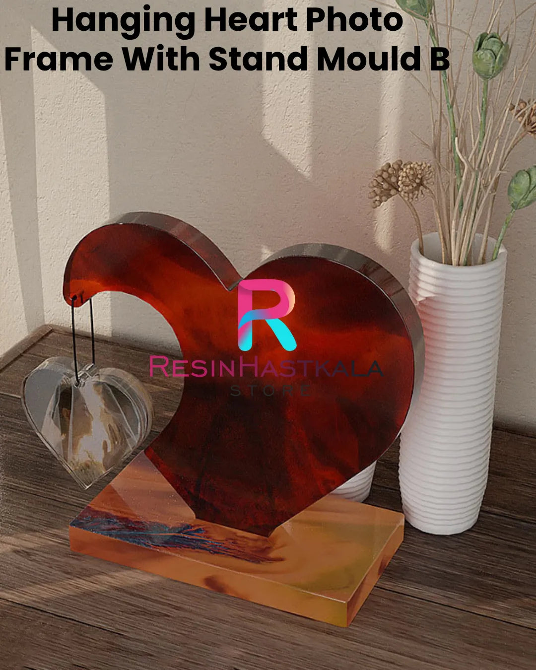 Hanging Heart Photo Frame With Stand Mould B
