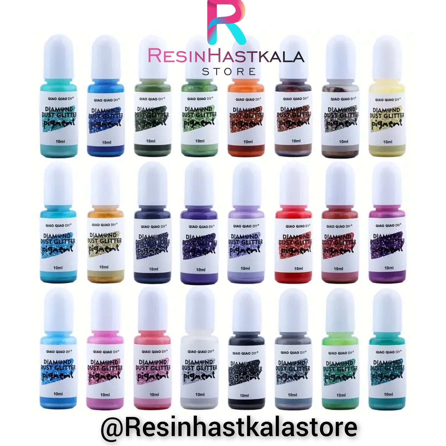 Diamond Dust Glitter Pigment - Set Of 24