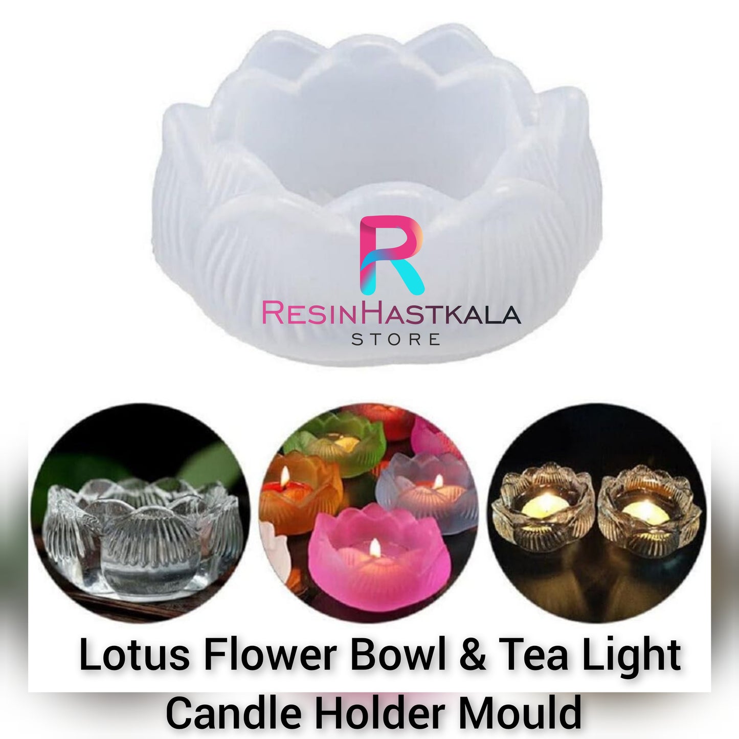 Lotus Flower Bowl & Tea Light Candle Holder Mould