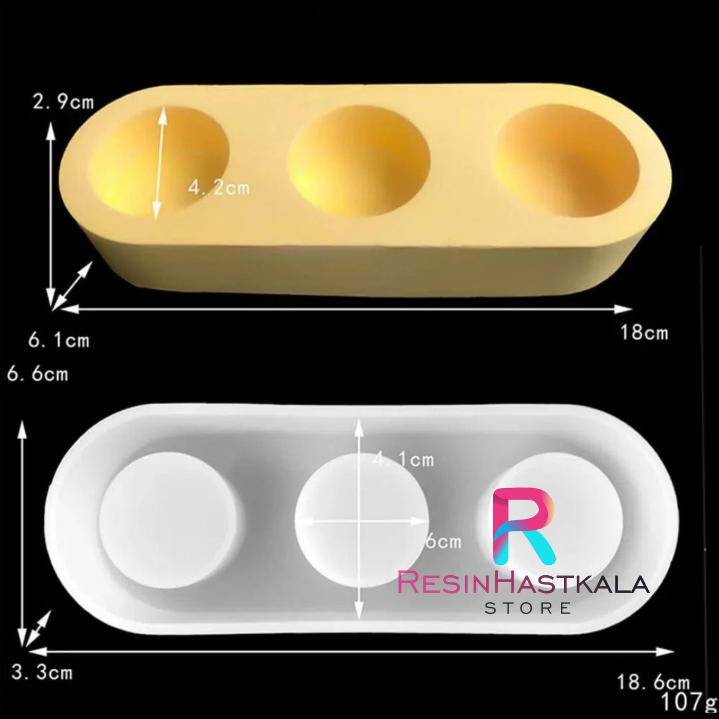 3 Cavity Capsule Tea Light Candle Holder Mould