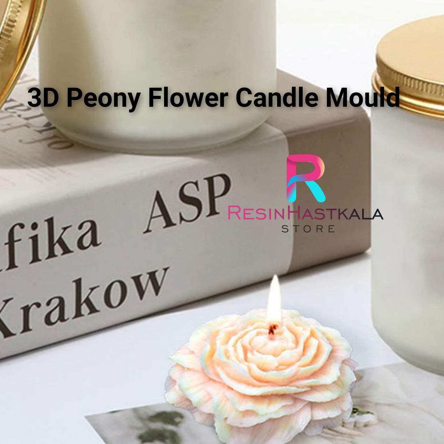 3D Peony Flower Candle Mould