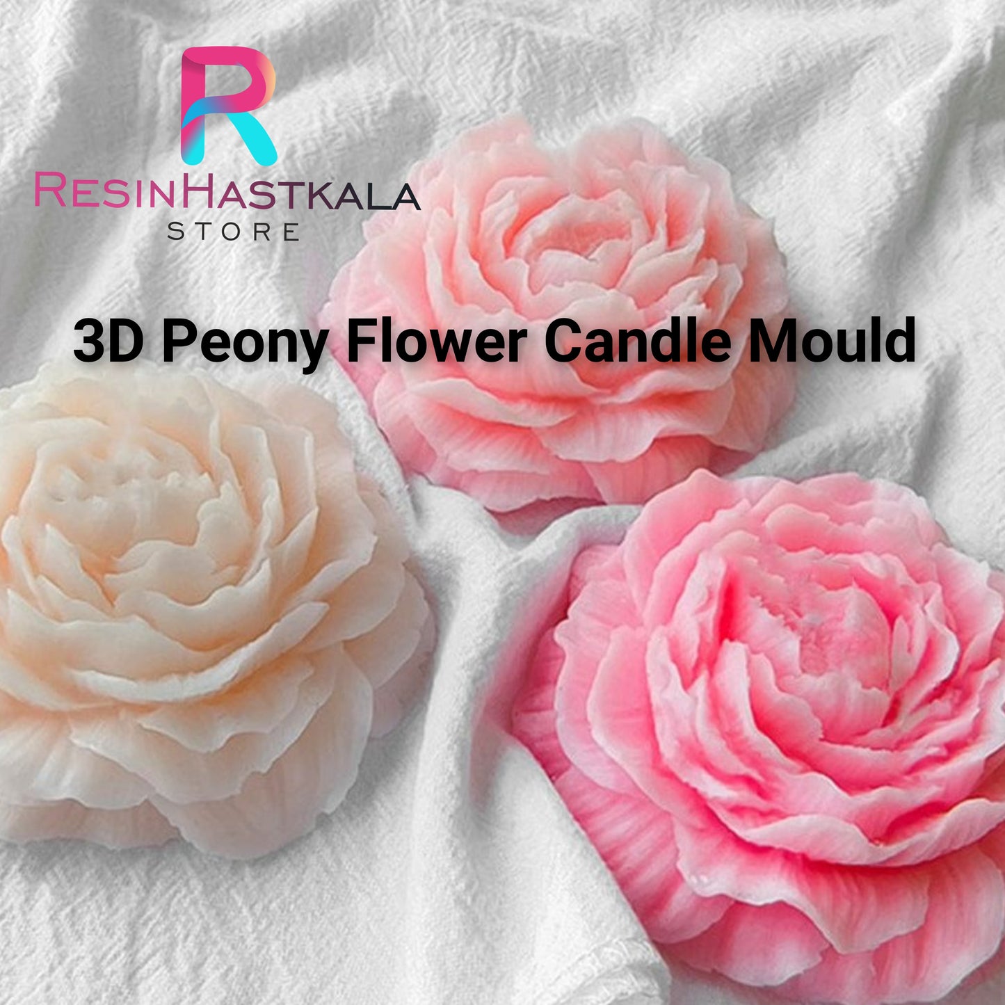 3D Peony Flower Candle Mould