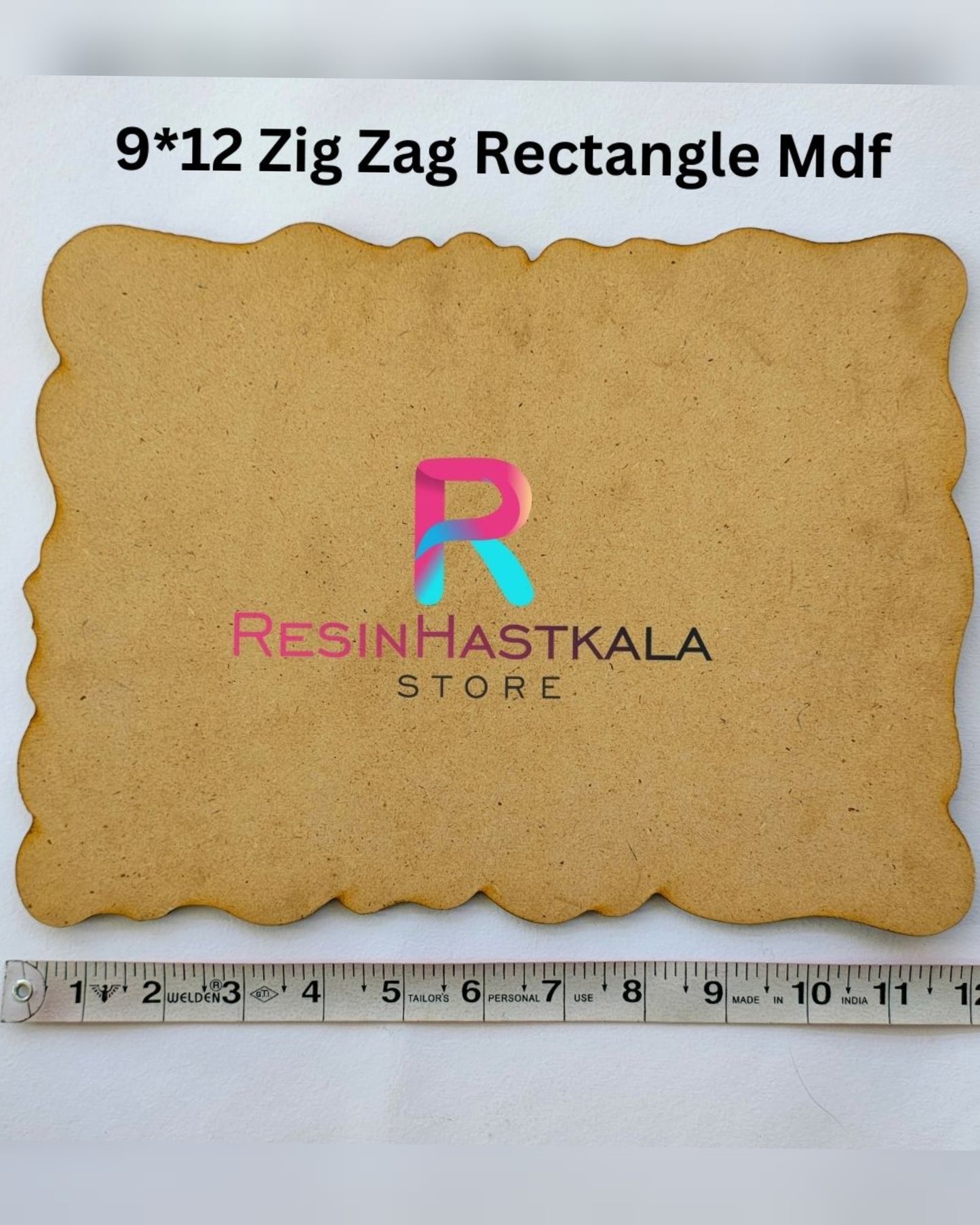 9*12 Agate / Zig-Zag Rectangle Mdf For Mantra And Name Plate (4 Mm)