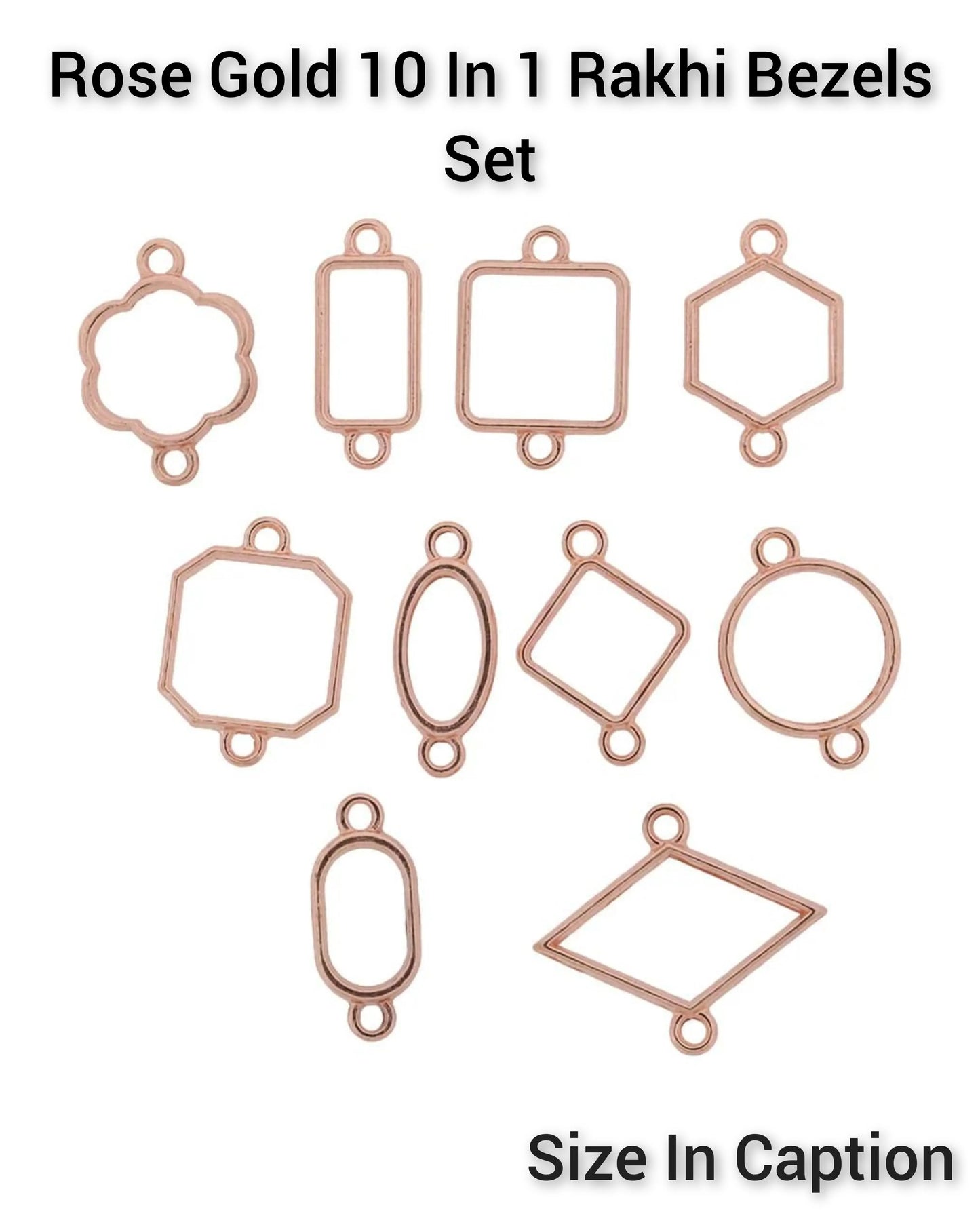 Rose Gold 10 In 1 Rakhi Bezels Set