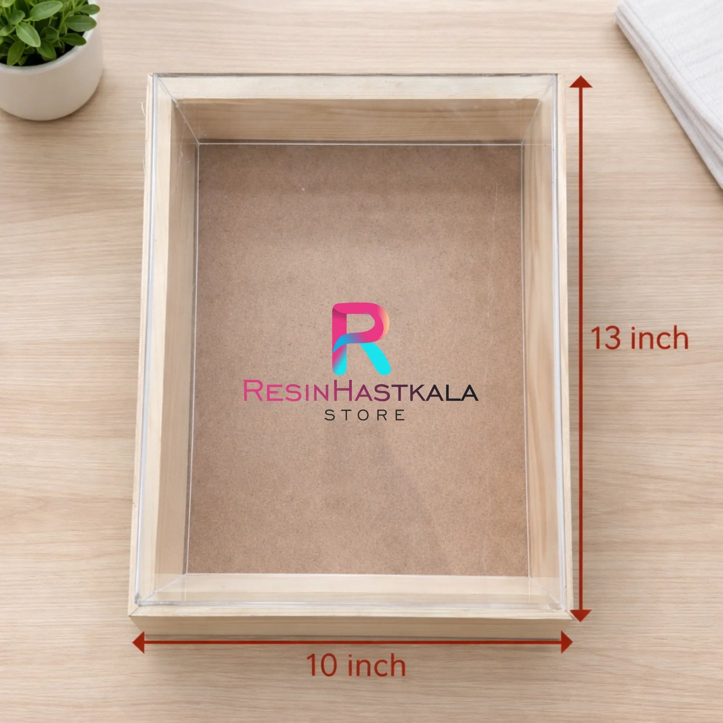 Invitation Tray Box with Acrylic Lid Frame (10×13 Inch)