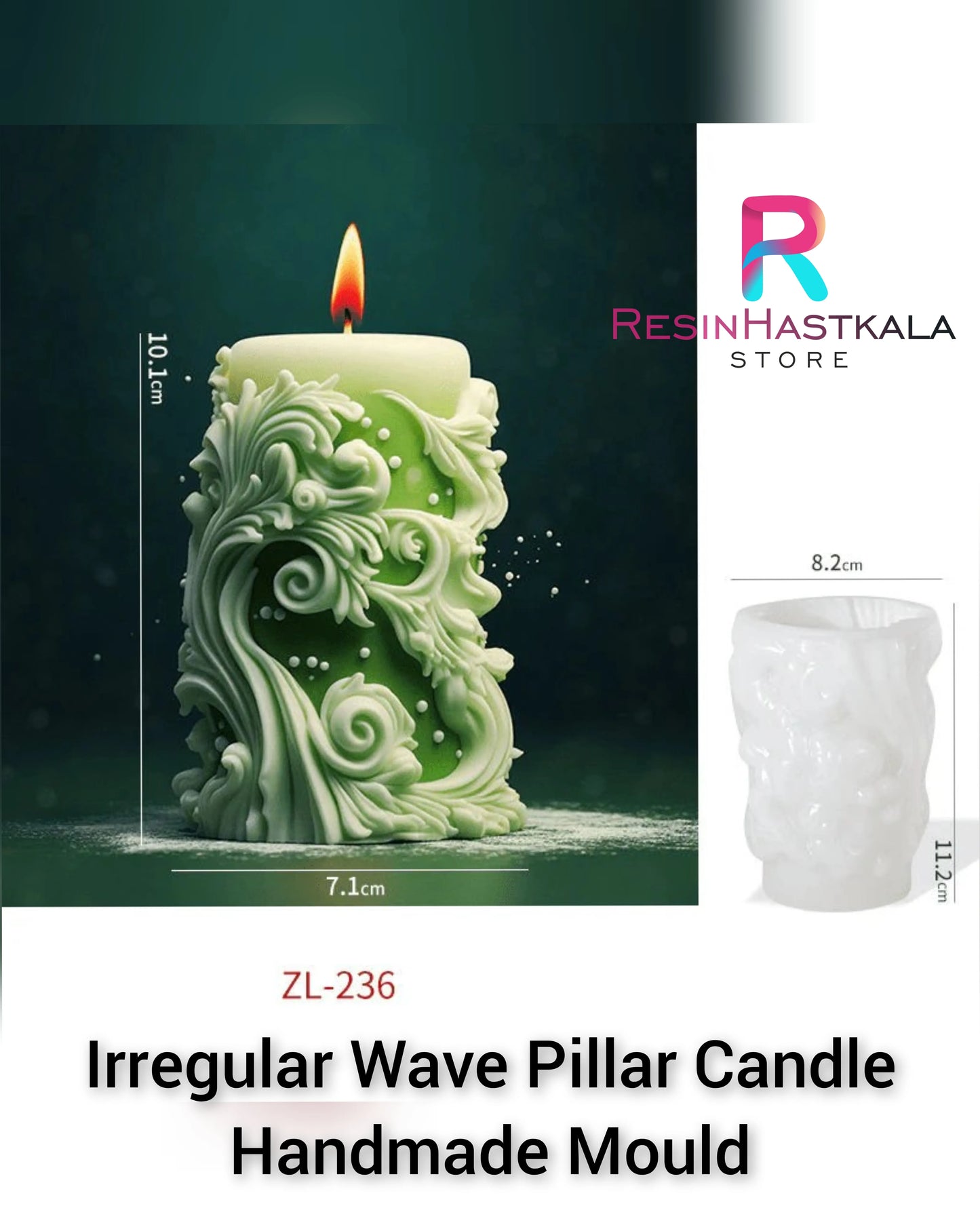 Irregular Wave Pillar Candle Handmade Mould
