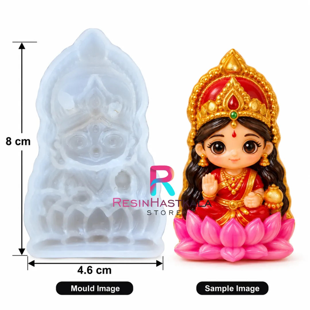 Laxmiji Idol Mould – 8 × 4.6 cm | 3 cm Depth | Resin & Concrete Art