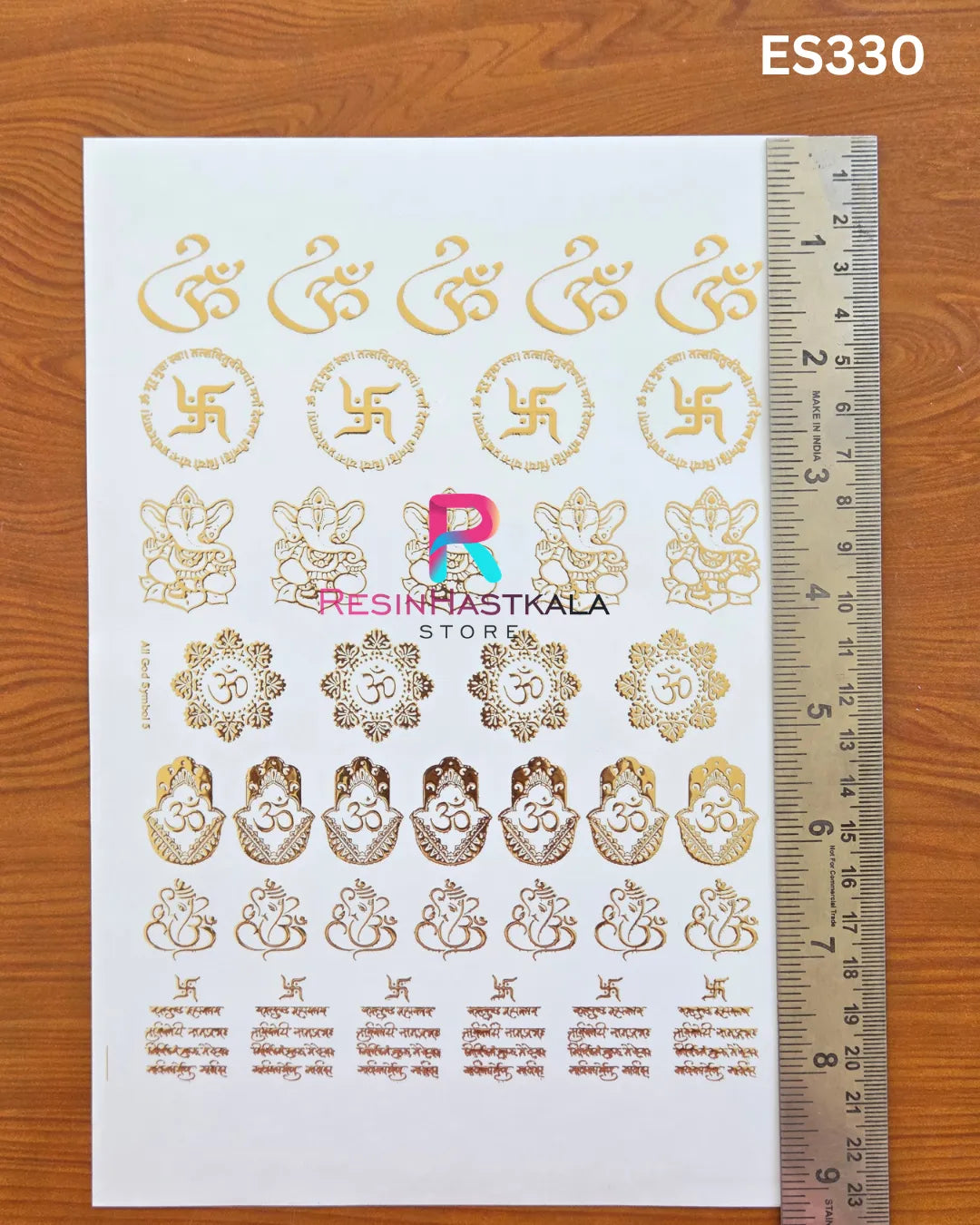 Mantra & God Bhagwan Golden Embossed Sticker – A5 Size (ES330)