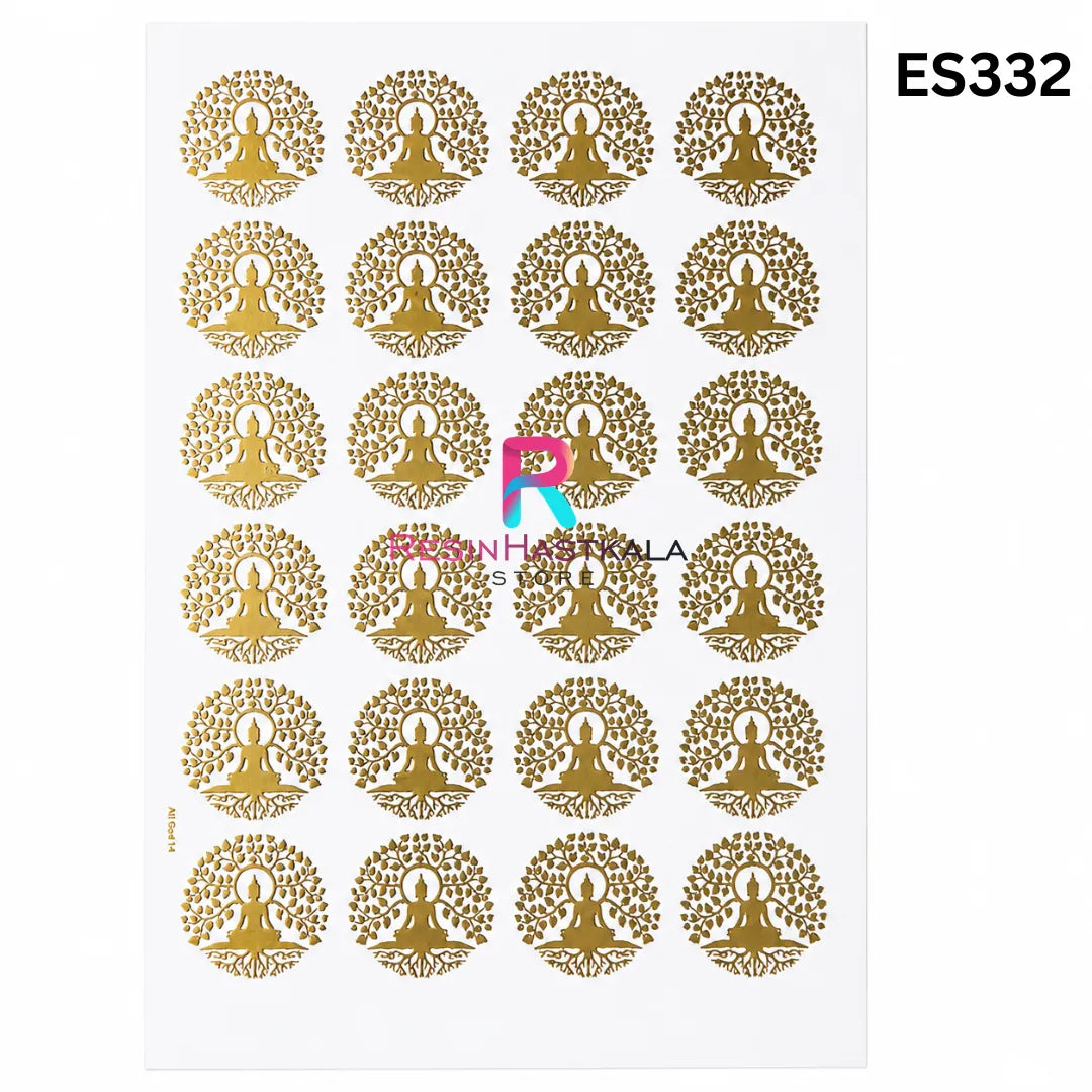 Mantra & God Bhagwan Golden Embossed Sticker – A5 Size (ES332)