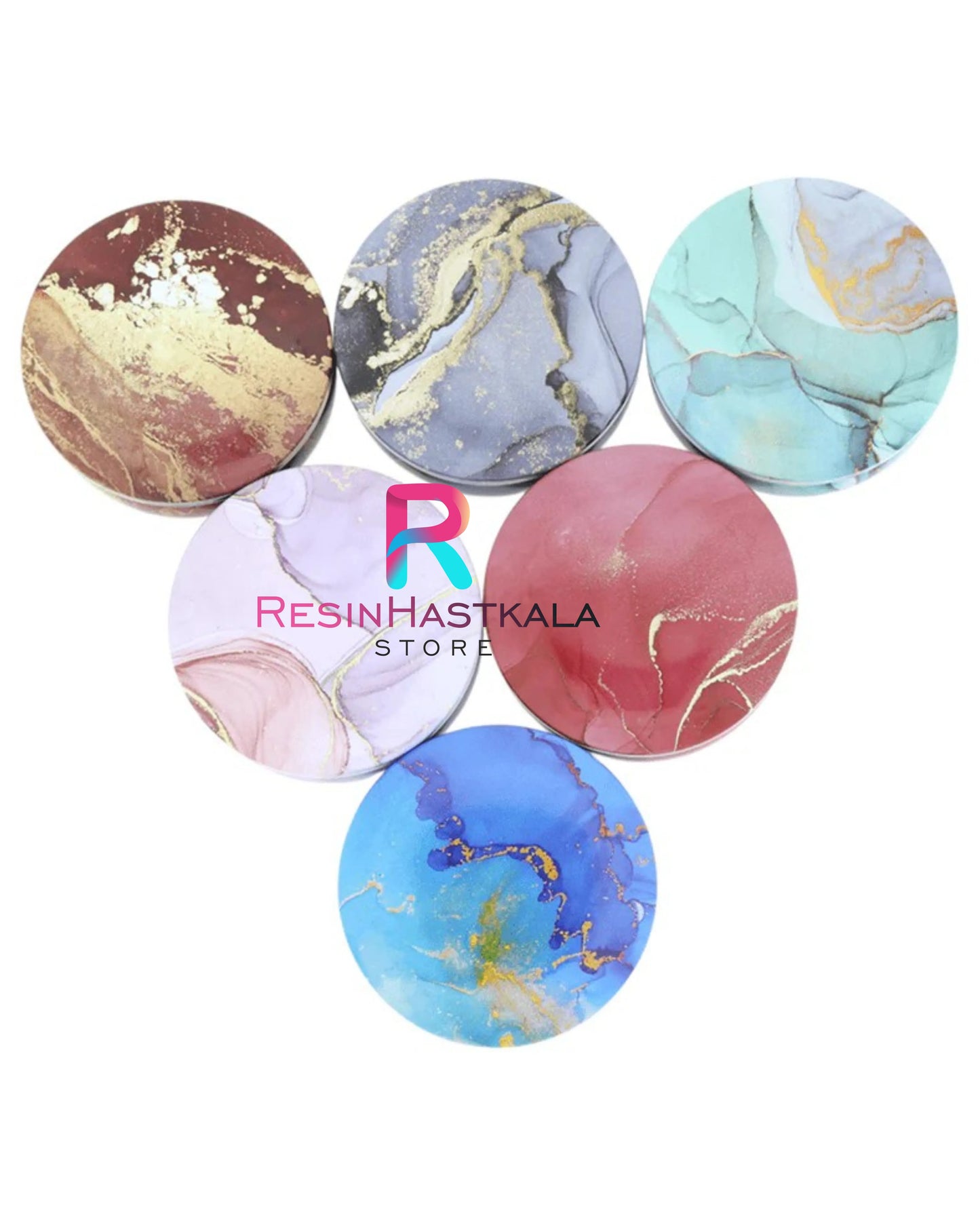 Marble Pattern Candle Display Jar – Set of 6