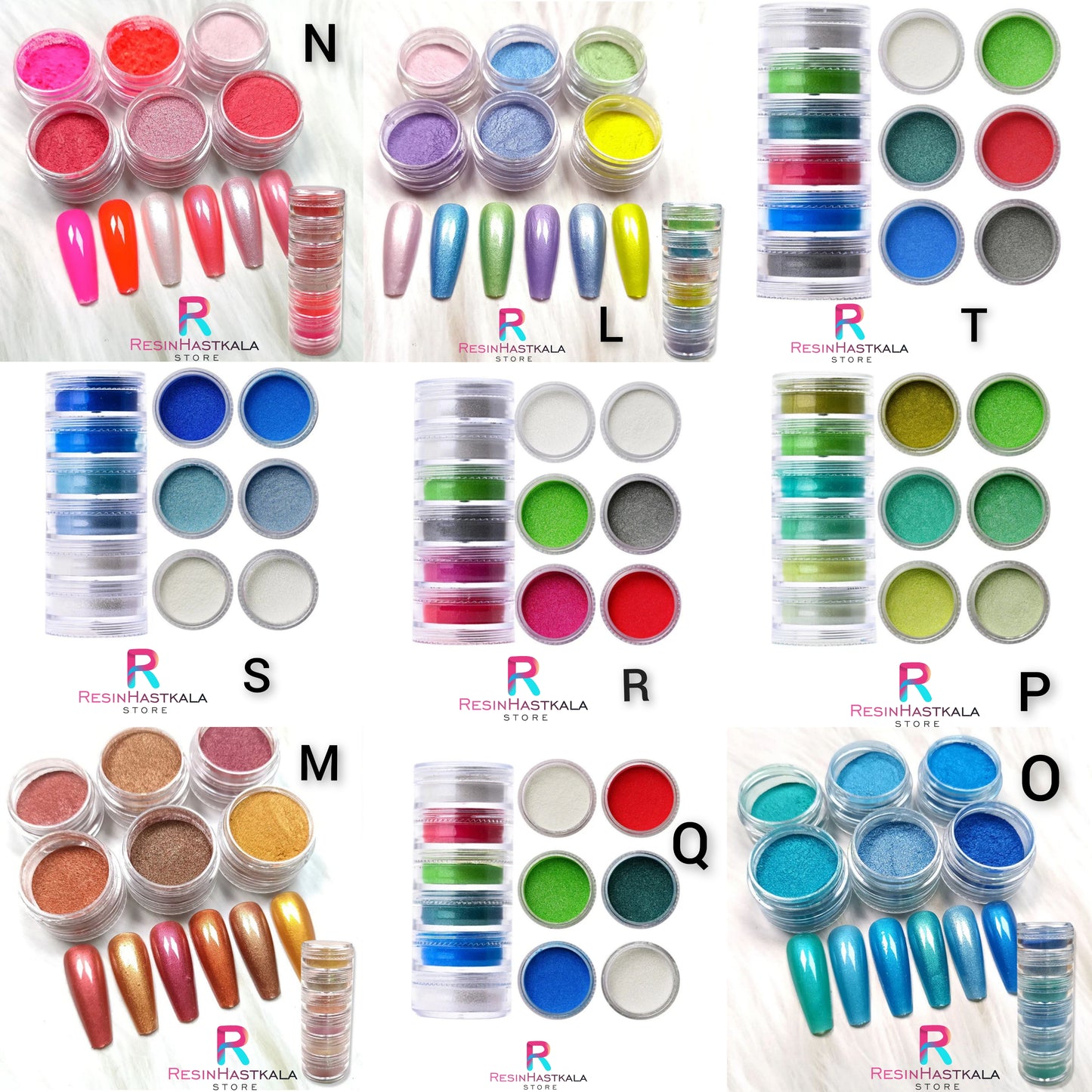 Combo Of 6 IN 1 PEARL MICA POWDER (L To T) ( 9 Set)