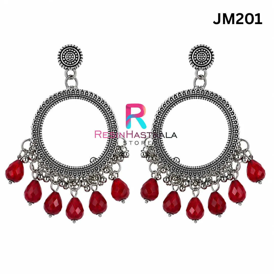 Mini Round Silver Bezel / Jhumka Bezel with Beads (JM201)