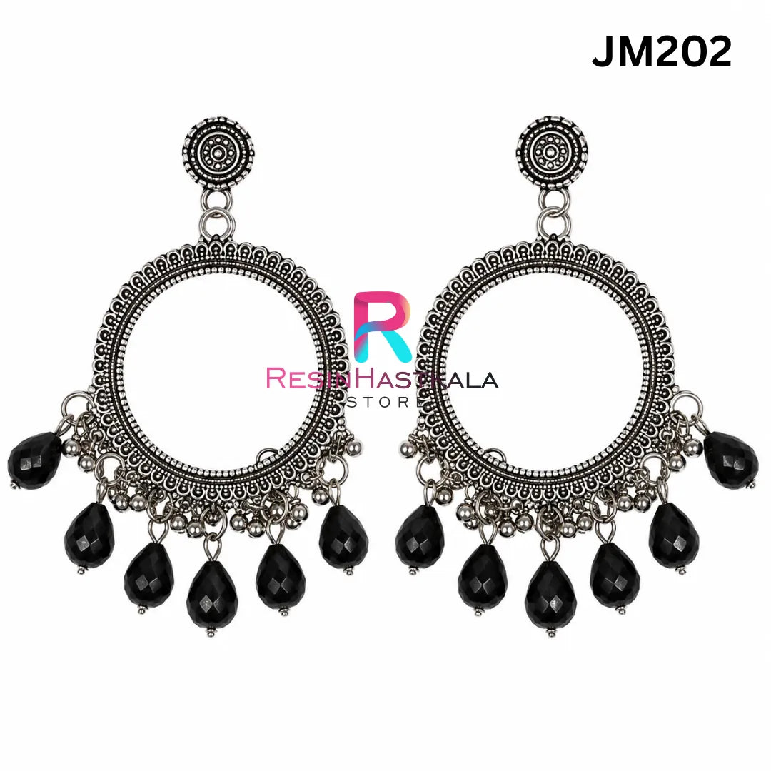 Mini Round Silver Bezel / Jhumka Bezel with Beads (JM202)
