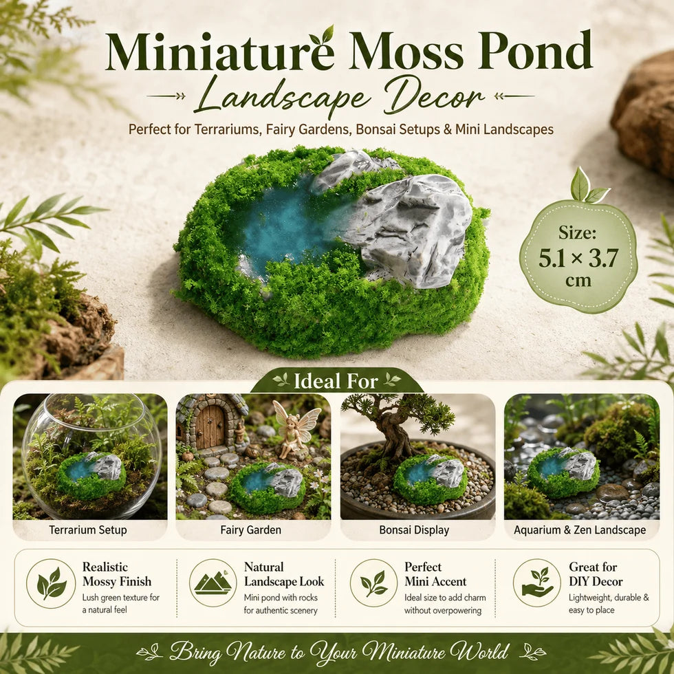 Miniature Moss Pond Landscape Decor – Set of 2 Pcs