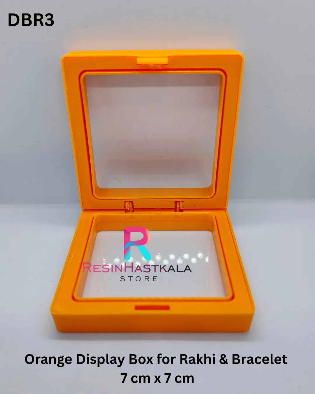 Orange Display Box for Rakhi & Bracelet & Jewellery (7 cm x 7 cm)