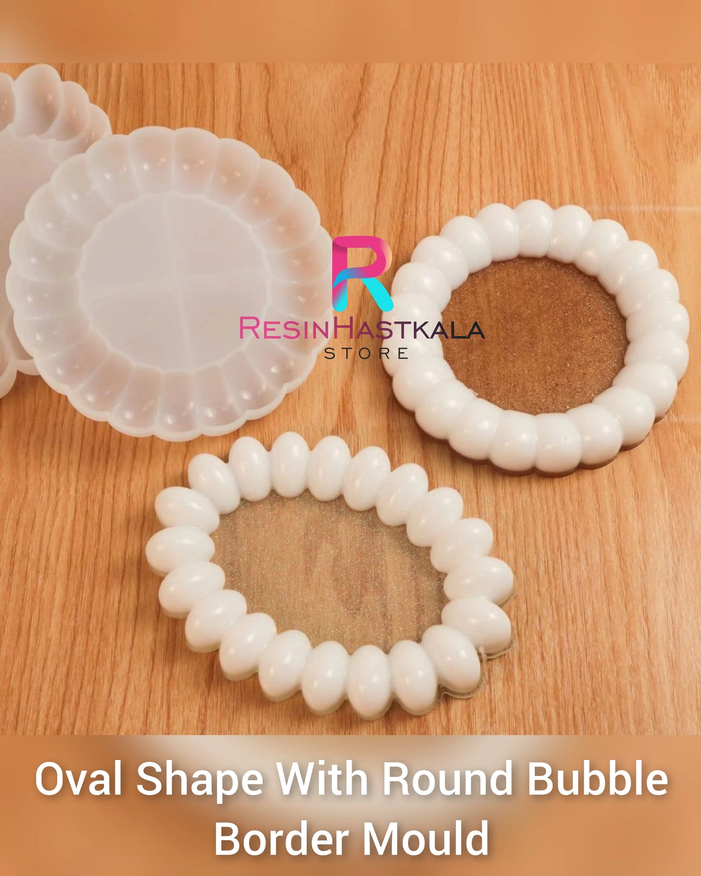 Oval Shape With Round Bubble Border Tray Mould