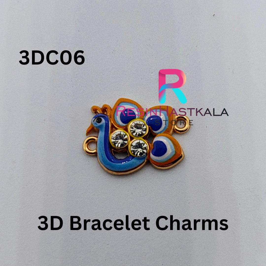 Peacock 3D Bracelet Charms (3DC06)